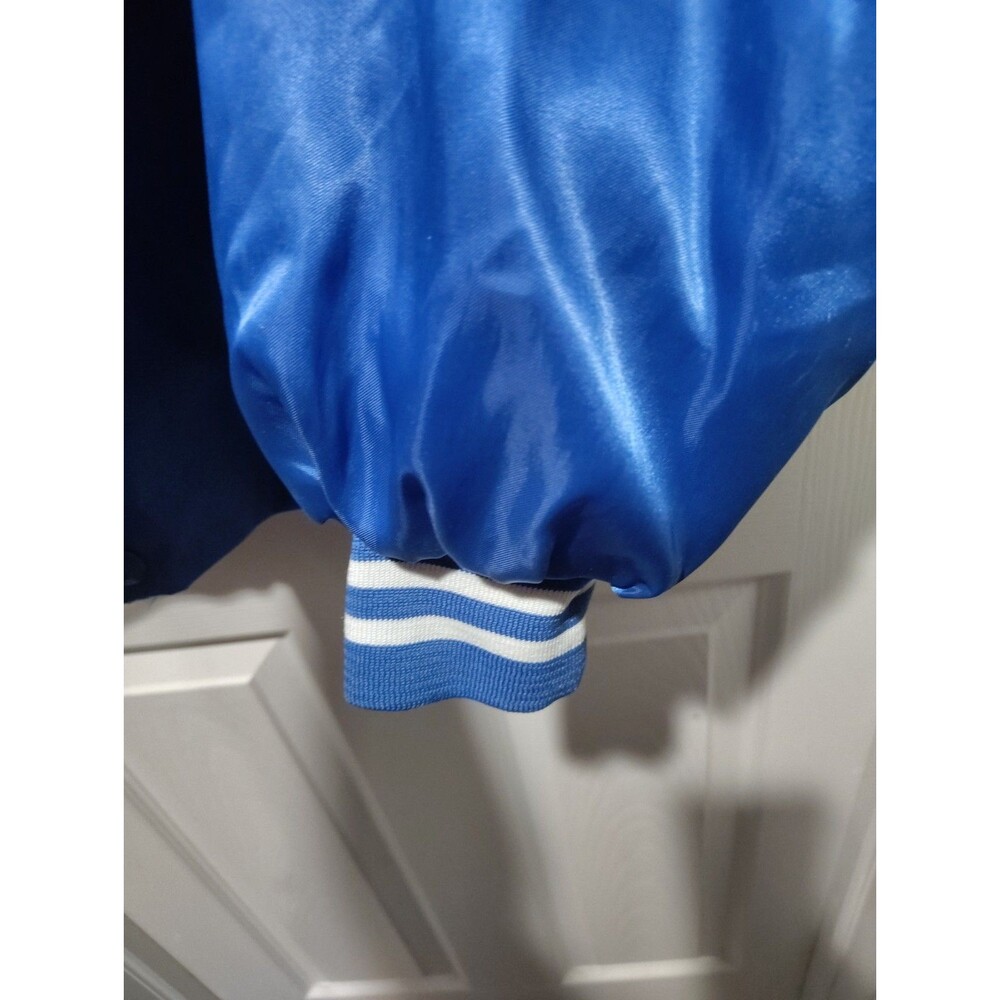 Vintage 80s Auburn Sportswear Varsity Bomber Nylon Satin Jacket Mens 3XL Blue - Picture 4 of 14
